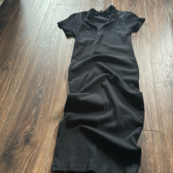 Black Ribbed Dress - Picture 3 of 7